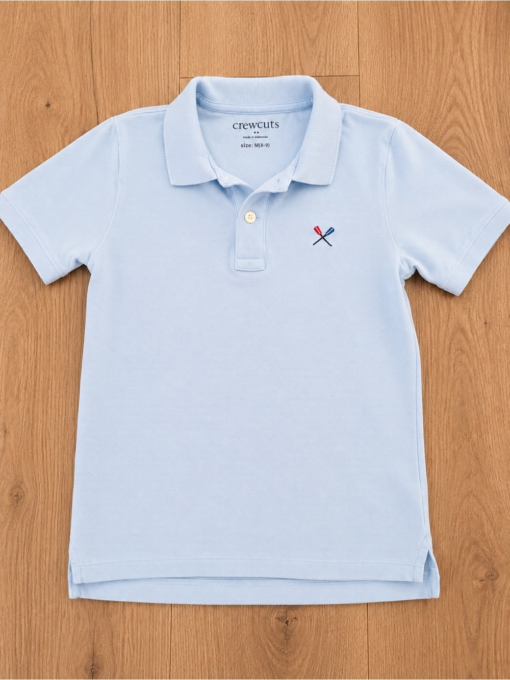 Crewcuts Light Blue Polo with Embroidered Paddles